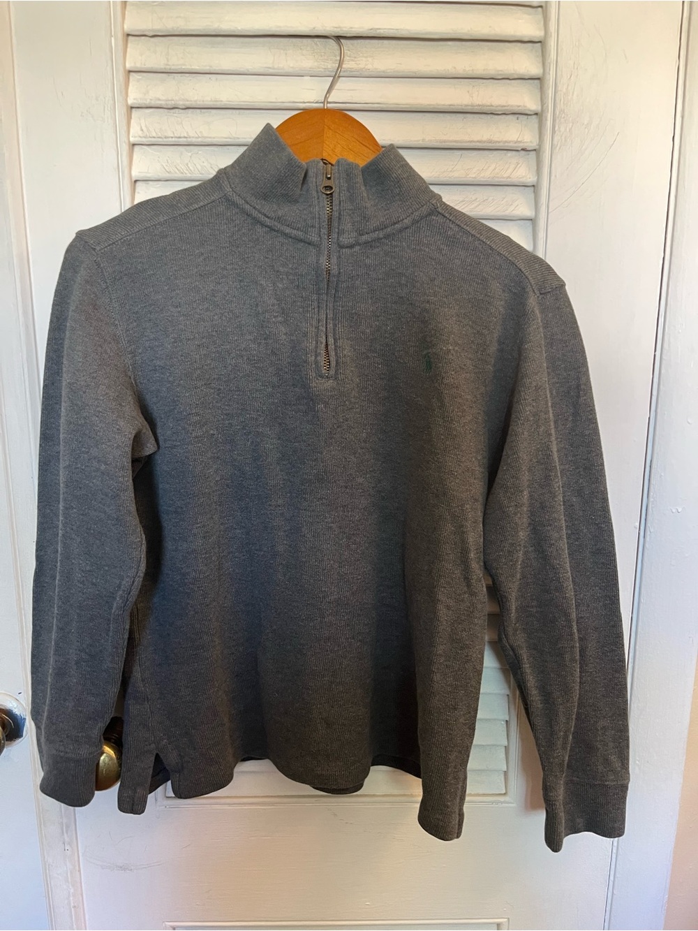 Polo Ralph Lauren Boys Gray Sweater Mock Neck Long Sleeve Size M 12-14 EUC